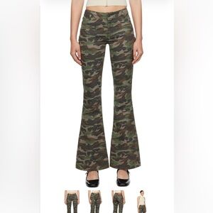 Fax Copy Express Khaki Camouflage Flared Trousers